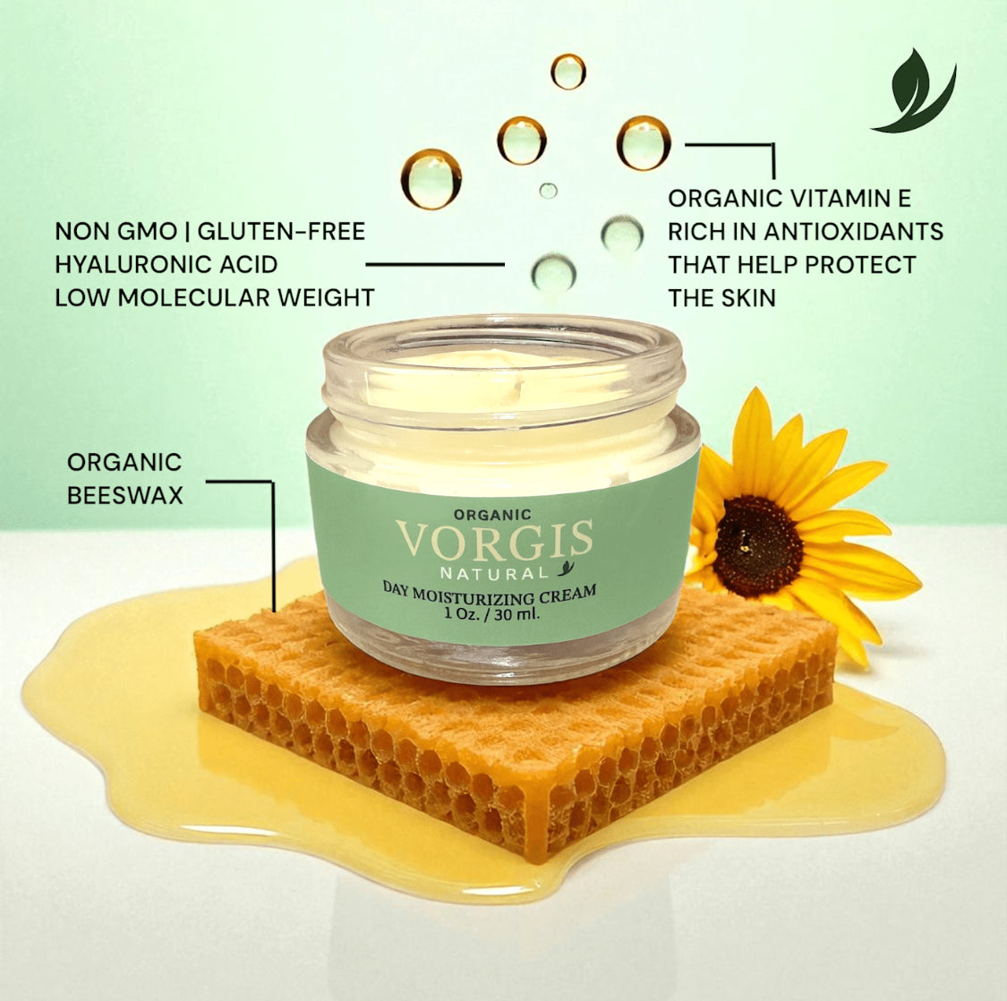 VORGIS Natural Day Moisturizing Cream – 1 oz. / 30 ml.