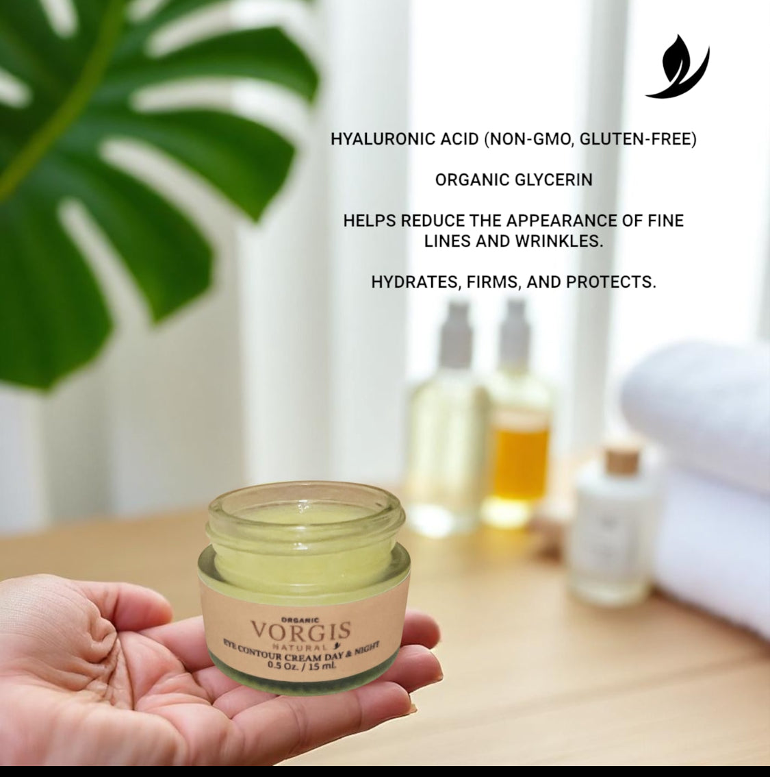 VORGIS Natural Eye Contour Cream Day & Night – 0.5 oz. / 15 ml.