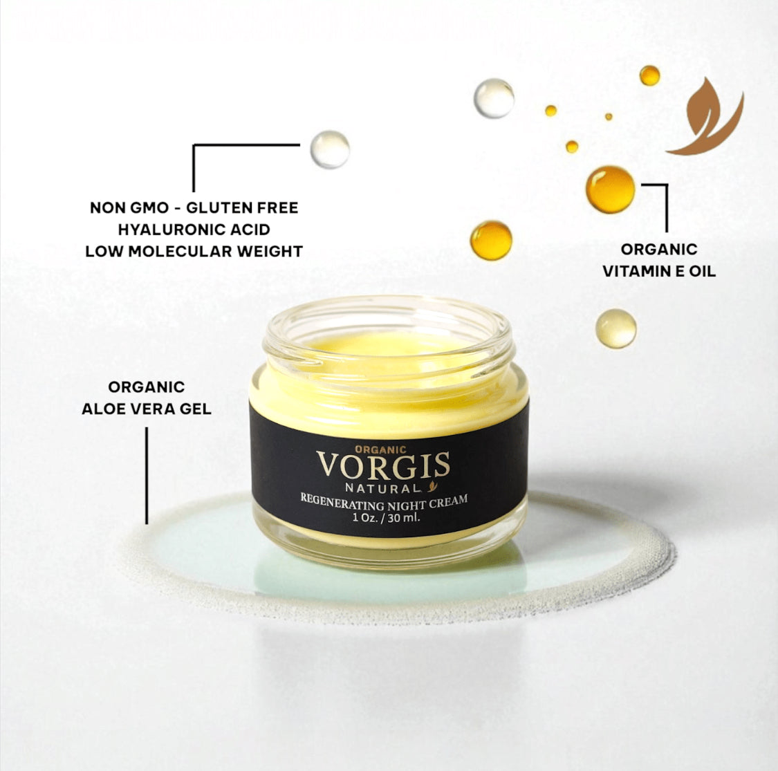 VORGIS Natural Night Regenerating Cream – 1 oz. / 30 ml.
